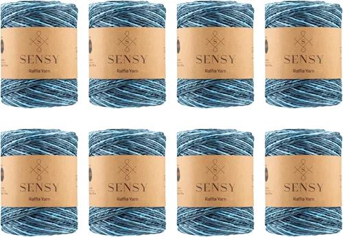 Vista 15 de Sensy Premium - Hilo de rafia multicolor (185 yardas, 100% papel, 400)