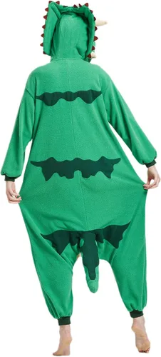 Vista 4 de SimZoo Pijama de animal para adultos, disfraz de cosplay de animales para hombres y mujeres, ropa de dormir unisex de una sola pieza