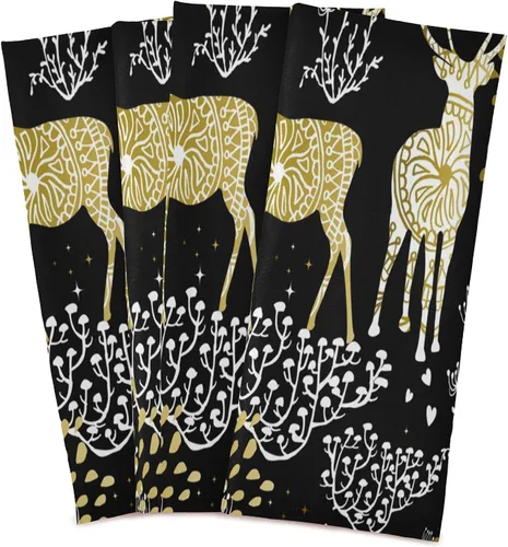 Vista 2 de ALAZA Toallas decorativas de cocina de reno de Navidad, 1 pieza, suaves y absorbentes, toallas de mano para limpieza del hogar, paños de cocina, 18