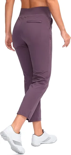 Vista 3 de YYV Women's Golf Pants Stretch Work Ankle Pants High Waist Dress Pants with Pockets for Yoga Business Travel Casual