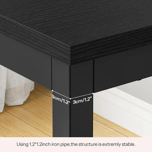 Vista 7 de HOOBRO Juego de mesa y sillas de bar, mesa rectangular de 47.2 pulgadas con 2 taburetes para espacio pequeño, juego de taburetes de desayuno de 3