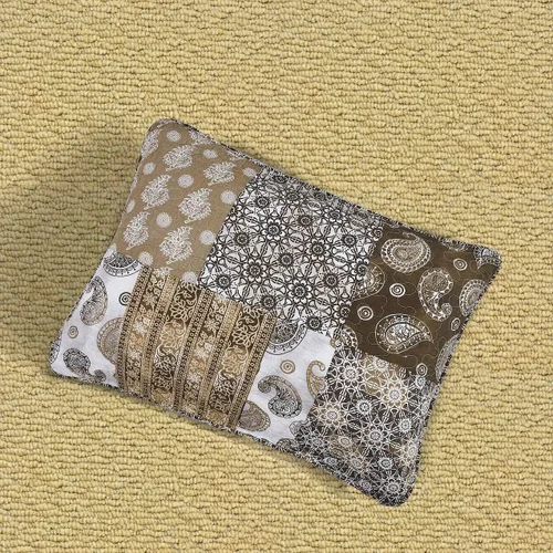 Vista 8 de DaDa Bedding - Colcha de algodón bohemio con retazos florales, diseño de filigrana marroquí, cachemira, verde oliva, marrón, reversible, multicolor