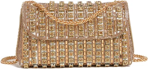 Vista 11 de Bolsos de mano con diamantes de imitación para mujer, bolsos de hombro con cadena, bolsas de noche brillantes para cóctel, graduación, fiesta, boda