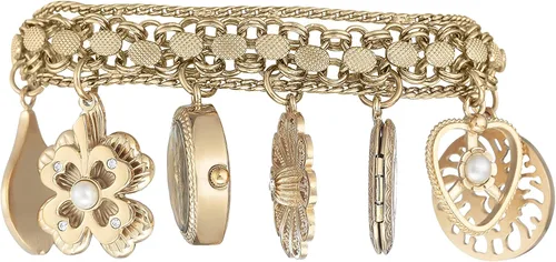 Vista 2 de Anne Klein Reloj de pulsera con dije acentuado de cristal prémium para mujer
