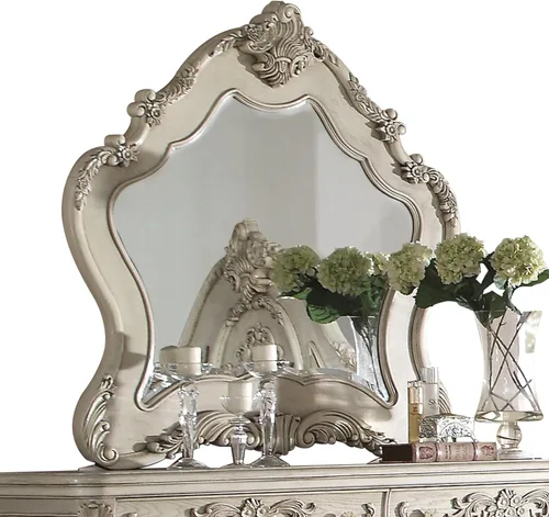 Vista 9 de ACME Ragenardus - Cama Queen - 27010Q - Lino beige y blanco antiguo