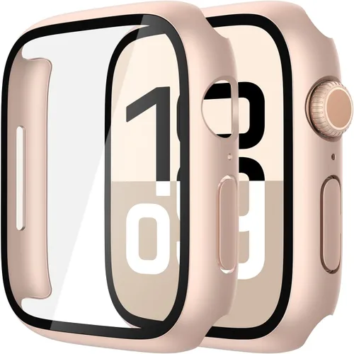 Vista 47 de Misxi Juego de 2 Fundas de Vidrio Templado Compatibles con Apple Watch Series 3 y Series 2 de 1.496 Pulgadas, Protector de Pantalla de Policarbonato