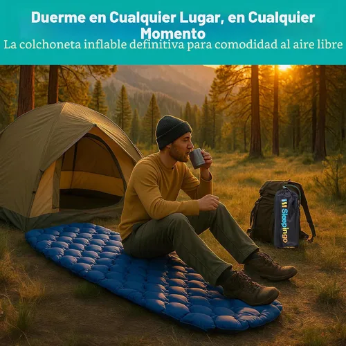 Vista 2 de Sleepingo Colchoneta de dormir ultraligera - Colchón inflable y compacto de aire de camping para mochileros, senderismo - Nuevo
