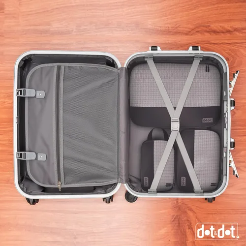 Vista 7 de 4 cubos pequeños de compresión para maletas, organizadores de equipaje de mano, bolsas de compresión para viajes