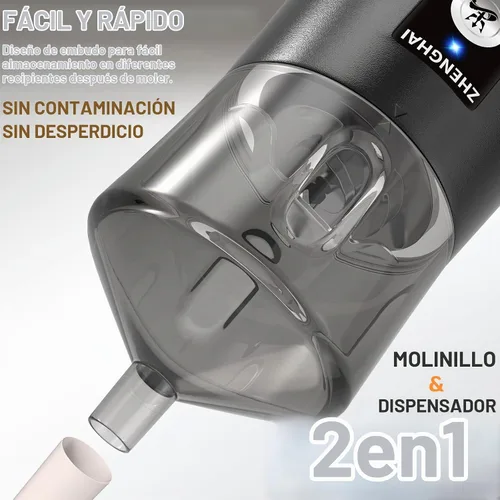 Vista 3 de Molinillo eléctrico de hierbas de 150 W para especias USB-C recargable, tamaño compacto, fácil de poner y quitar. Molienda rápida especias secas