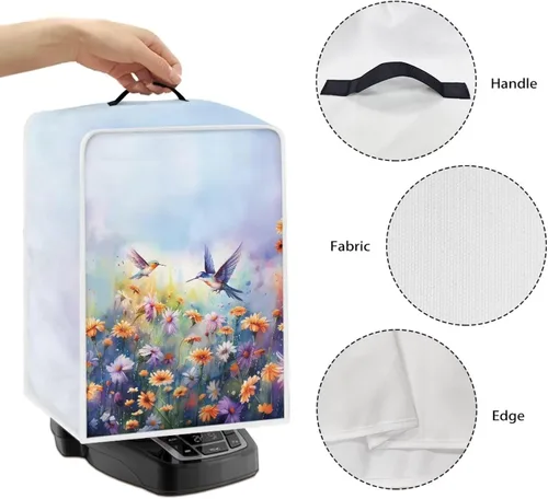 Vista 189 de Funda para cafetera, poliéster, azul, se adapta a la mayoría de máquinas de café estándar, protector resistente al polvo, huellas dactilares Playa