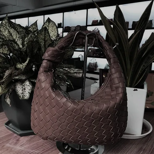 Vista 5 de Bolso de mano tejido, bolso de hombro para mujer, bolso de cuero suave, bolso de mano tejido, bolso de mano anudado casual