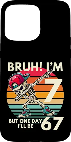 Vista 31 de Bruh I'm 7 But One-Day I'll Be 67 Retro 7th Birthday Kids Case for iPhone 17