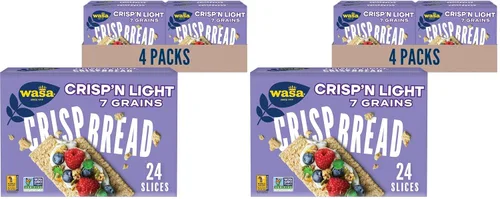 Vista 9 de Wasa Crisp'n Light - Pan crujiente de 7 granos, 4.9 onzas (paquete de 4), galletas, ingredientes sin OMG, mezcla de 7 granos, 20 calorías por