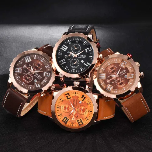Vista 5 de COOKI - Reloj de pulsera analógico de cuarzo para hombre, de acero inoxidable, con calendario, de lujo, #NA
