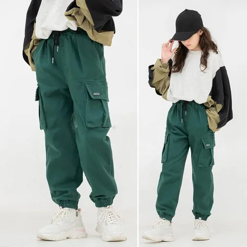 Vista 4 de MINI PANDA Pantalones para niñas, elásticos, holgados, tallas 6-16, de moda