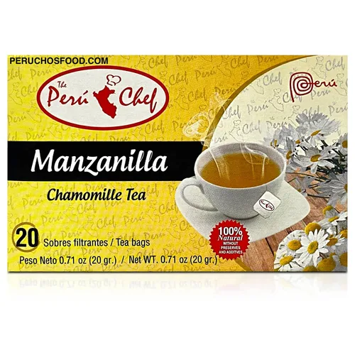 Vista 2 de Peruchef Te de Manzanilla 20 sobres 20 bolsas de té de manzanilla de Perú 0.71 oz