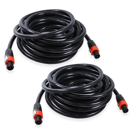 Vista 8 de HBU Paquete de 2 cables Speakon True de 4 conductores de 3 pies, cable Speakon de 4 polos a SpeakON - Amplificador de escenario PA DJ de 12 AWG a