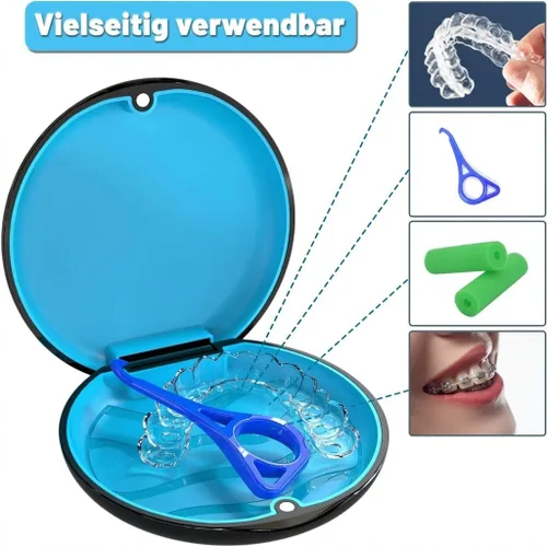 Vista 4 de BVN Estuche de retención delgado – Almacenamiento dental portátil para aparatos ortopédicos, alineadores y protectores bucales Elegante recipiente