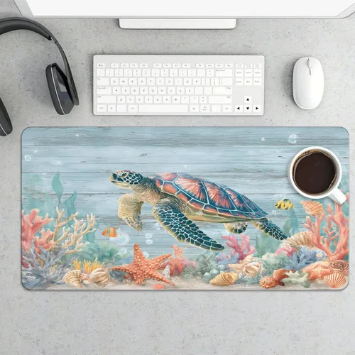 Vista 26 de Large Mouse Pad Beach Flamingos Palm Trees Rubber Base Keyboard Long Gaming Mouse pad Desk Mat Waterproof Non-Slip Protector Laptop Pads for Work