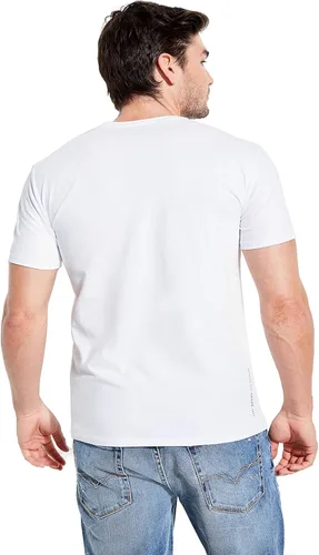 Vista 3 de GUESS Camiseta de manga corta con cuello redondo para hombre
