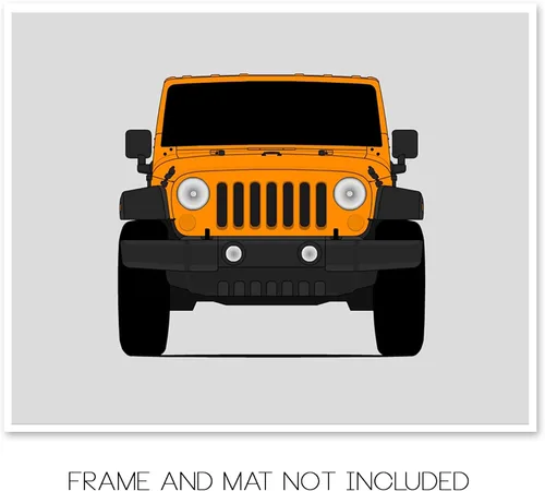 Vista 2 de Custom Car Posters Handmade Poster compatible with Jeep Wrangler JK (2007-2018) 3rd Generation Print Wall Art Décor - 8x10 Metallic Print (Unframed)