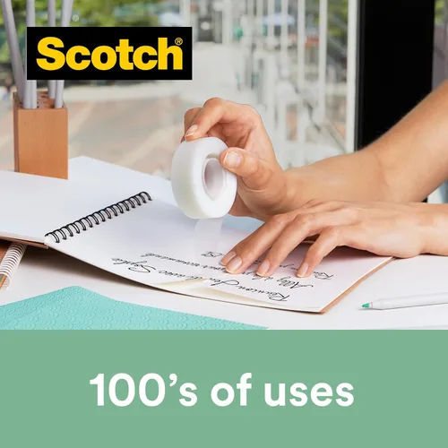 Vista 7 de Scotch Dispensador de cinta mágica - 1 dispensador C38 Scotch con 3 rollos de cinta mágica Scotch - Capacidad para cinta de hasta 0.748 in x 108.3