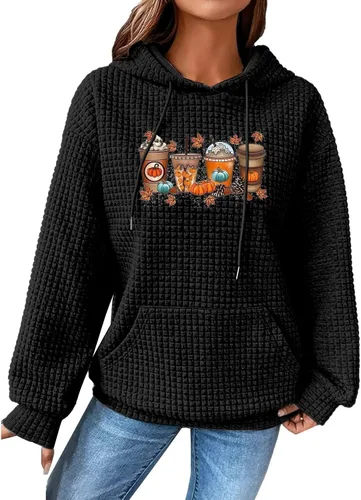 Vista 131 de SHAOBGE Sudaderas con capucha de gran tamaño para mujer, sudaderas con capucha para entrenamiento, suéteres casuales y cómodos trajes de moda