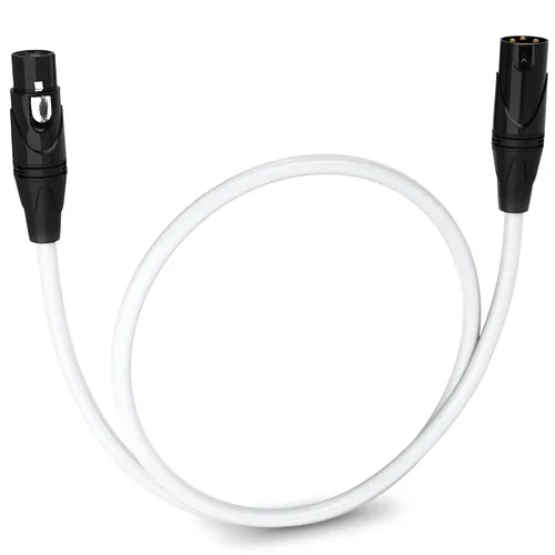 Vista 152 de LyxPro Cable de micrófono XLR hembra a macho de ángulo recto de 3 pines de 1.5 pies para altavoces amplificados, interfaz de audio, rendimiento