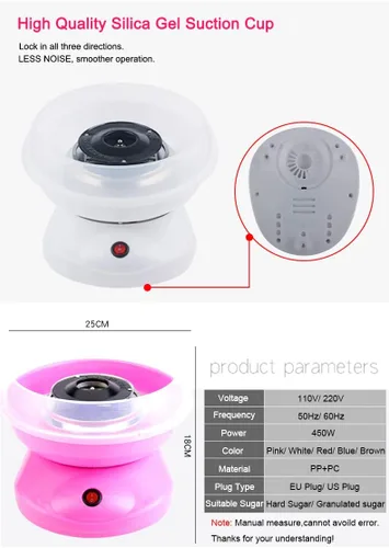 Vista 4 de Nostalgia - Máquina de algodón de azúcar para niños, máquina portátil de algodón de azúcar con calefacción eléctrica eficiente de 450 W y placa a