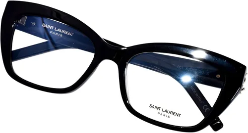 Vista 5 de SAINT LAURENT SL-M117 001 - Gafas para mujer, color negro, con borde completo, ojo de gato, 2.087 in