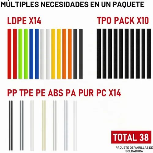 Vista 6 de RX WELD Kit de soldadura de plástico, kit de reparación de soldador de plástico 100W