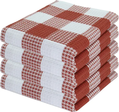 Vista 9 de PurpleEssences Trapos de cocina a cuadros con tejido de gofre, 100% algodón, 12 x 12 pulgadas, suaves, absorbentes, de secado rápido, trapos