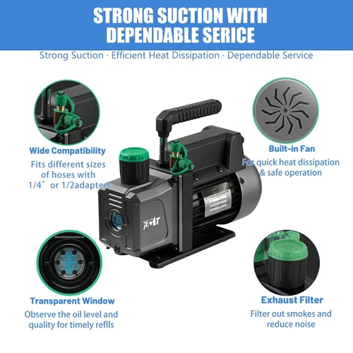 Vista 7 de Kit de cámara de vacío PB Motor Tech de 5 galones con bomba de vacío de 4.5 CFM, cámara de vacío con tapa de vidrio templado y juego de cámara de 38