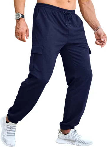 Vista 3 de CTU Pantalones deportivos de entrenamiento de moda para hombre, ligeros, holgados, casuales, con parte inferior abierta