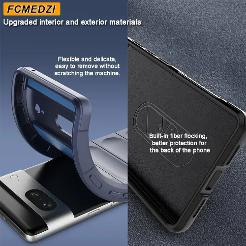 Vista 7 de Funda compatible con Google Pixel 8 Pro con tacto agradable al tacto [protección de grado militar de 15 pies] y protector de pantalla de vidrio