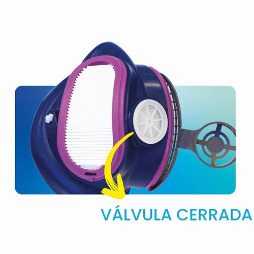Vista 4 de GVS ELIPSE P100 Máscara semifacial elastomérica con control de fuente con filtros reemplazables y reutilizables incluidos