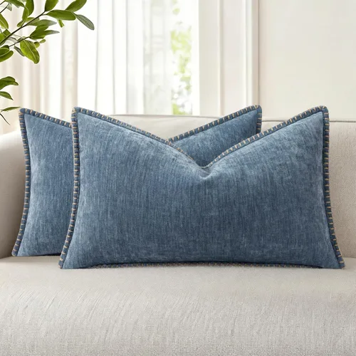 Vista 52 de decorUhome Juego de 2 fundas de almohada de felpilla suave y acogedora de otoño de 12 x 12 pulgadas, fundas decorativas modernas de terciopelo Aqua