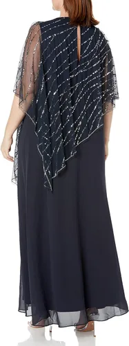 Vista 4 de Adrianna Papell Vestido midi Popover con cuentas de talla grande para mujer