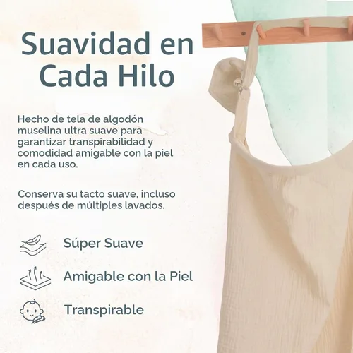 Vista 2 de Kiddycare Funda de lactancia, fundas de muselina de algodón para lactancia de privacidad, suave con la piel del bebé, fundas discretas
