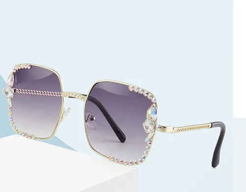 Vista 4 de Shiratori Gafas de sol para hombres y mujeres clásicas sin llantas con funda, protección UV 100%