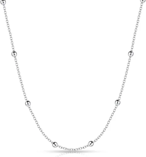 Vista 2 de Collar de cadena de plata de ley 925 para mujeres y hombres, de 0.059 pulgadas, delicado, ajustable, largo, delgado, cadena de serpiente, cadenas