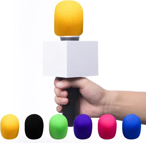 Vista 3 de Funda de micrófono de espuma colorida, cubierta de micrófono lavable para micrófono, fundas de micrófono para parabrisas adecuadas para la mayoría