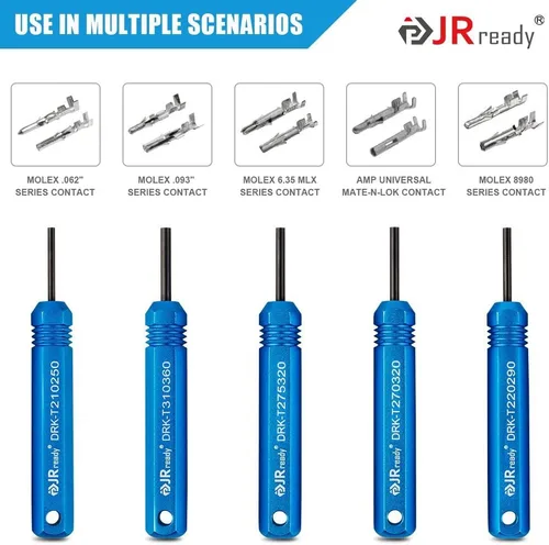 Vista 5 de JRready ST5228 Herramientas extractoras, kit de herramientas de extracción para JST/AMP .062 pulgadas/Molex .062 pulgadas y .093 pulgadas