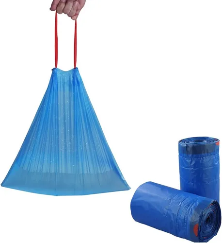 Vista 4 de Bolsa de basura pequeña de 5 galones, bolsa de basura con cordón azul, 110