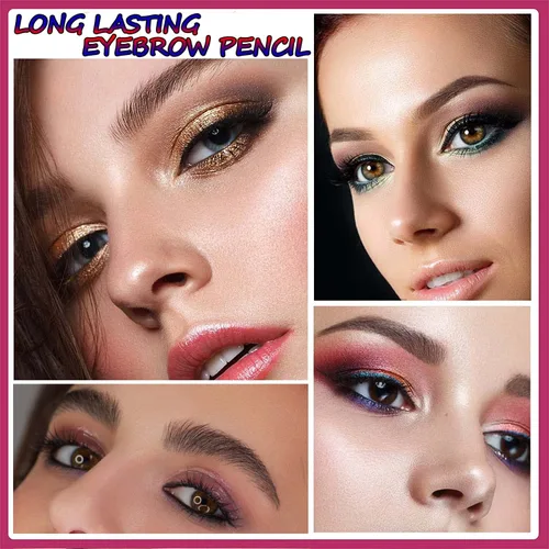 Vista 7 de Lápiz de cejas Microblading marrón claro, maquillaje de cejas de 4 puntos para levantar y arrebatar, regalo para el día de la madre, impermeable