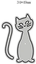 Vista 5 de MSBDIE - Troqueles de corte de metal con diseño de gato negro feliz para manualidades, álbumes de recortes y fabricación de tarjetas, papel