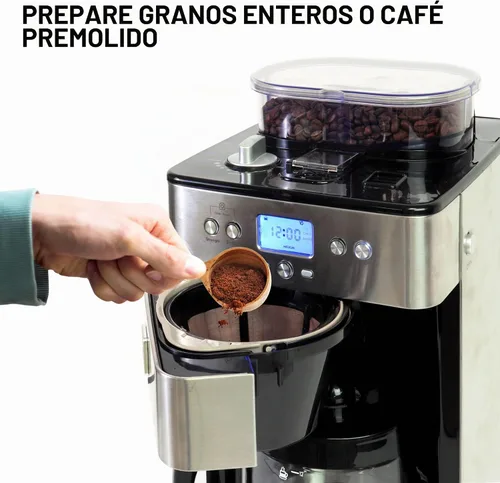 Vista 8 de Kenmore Elite Cafetera de Moler y Preparar – Molinillo integrado, máquina automática de café por goteo, cafetera programable de 12 tazas, molinillo