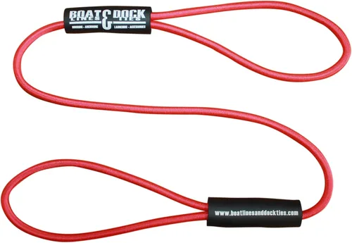 Vista 2 de Boat Lines & Dock Ties - Lazos elásticos básicos para muelle de barco con flotadores (negro, 36 pulgadas, 2 unidades)