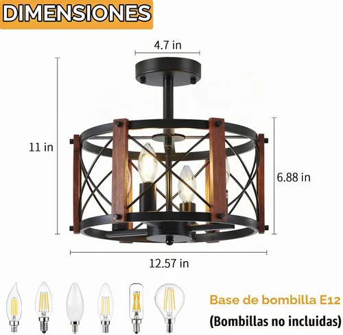 Vista 5 de Lámparas de techo semiempotradas, luces de pasillo de entrada de granja