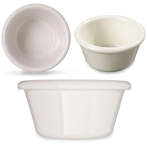 Vista 2 de Carlisle FoodService Products 4312342 SAN Ramequin liso estriado, capacidad de 3 onzas, altura de 1.43 pulgadas, hueso (caja de 48)